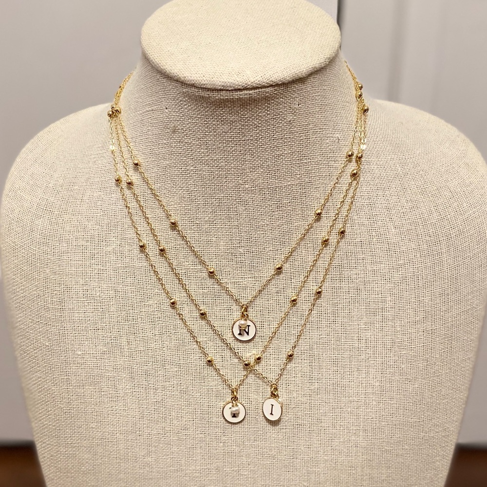 Handmade Iliana Leyba  Initial Pearl Necklace